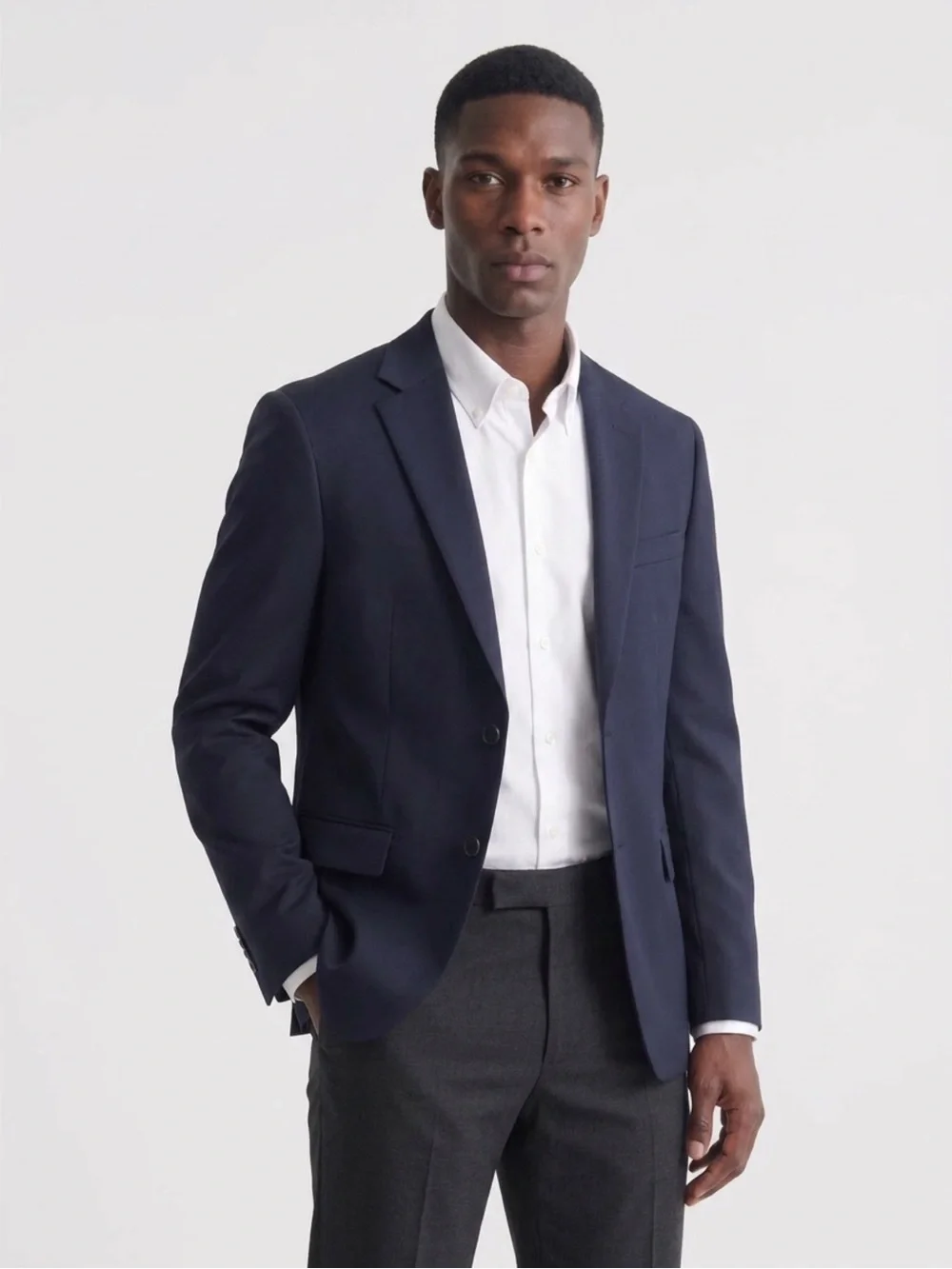 NWT Calvin Klein Men's Milo Skinny Fit Suit Jacket Navy Blue 36S Wool Blend